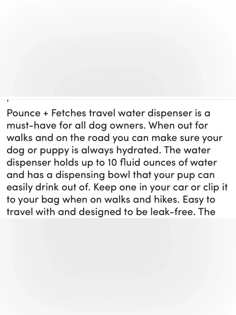 Pet/Dog portable water dispenser / travel water bottle